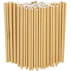 Wegwerp rietjes van zwart papier in grote hoeveelheden voor cocktails, koffie en mixdranken - 19,7 x 0,6 cm, 3000 stuks - voor bars en restaurants