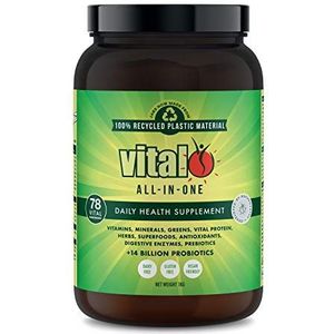 Vital All in One Daily Health Supplement 1KG | Vital Greens, Vegan, 70 essentiële ingrediënten - Vitaminen, Mineralen, Groenen, Culturen, Spijsverteringsenzymen, Groenten