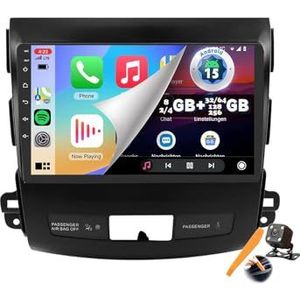 YLOXFW Auto Stereo Android 15.0 Radio Sat Nav voor Outlander 2005-2012 GPS Navi 9'' Cartablet Multimedia Video Player FM BT Ontvanger met Carplay 4G 5G WiFi DSP SWC,Y500s