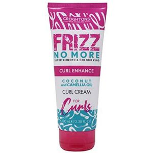 Creightons Frizz No More Curl Enhance Curl Crème, 100 ml, vermindert kroezen, definieert krullen en geeft glanzende glans met kokos- en cameliaolie, vochtbescherming, kleurbescherming, alle haartypes