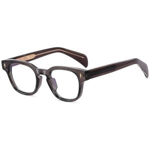 moomoobird Anti Blue Light Bril Mannen Vrouwen Mode TR90 Glazen Frame Vierkante Bril Dik Montuur, Grijs Met Helder, Large
