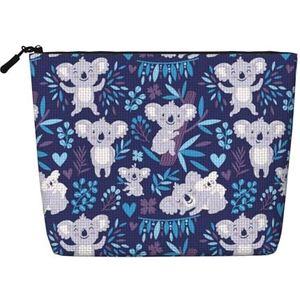 FZGGWYHL Mooie Koala Gedrukte Nep Hennep Hennep Make-up Bag Dagelijkse Opbergtas, Zwart, Eén maat, Tas Organizer