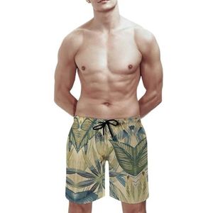 SANYJRV Mannen Hawaii Shorts, Strand Tropische Ademende Korte Broek, Stretch Trekkoord Pocket Zwembroek, Kleur 4, M