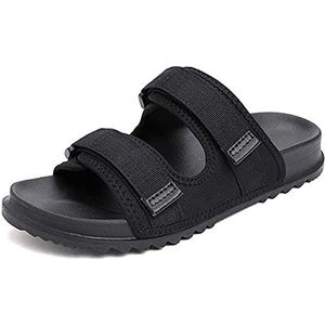 Diabetische Slippers Mannen Dames, Verstelbare Verbreding Schoenen, Swollen, Brede, Dikke Voeten, Ademend Oedeem Sandalen Diabetes Rubber met Verstelbare Sluiting voor Man-Zwart||41 EU