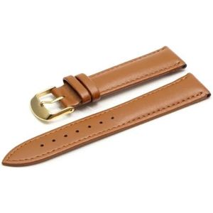 Ateldooly Bruine lederen armband voor roségouden sluiting 18mm 20mm horlogeband 22mm horlogeband compatibel met alle horloges, 16mm, Leer