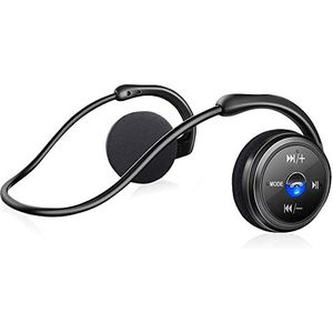 ARTINABS Draadloze hoofdtelefoon met FM-functie, Bluetooth 5.0-hoofdtelefoon, sport, zweetbestendig, handsfree, ondersteunt TF-kaart, stereo-headsets, comfortabel, licht, met microfoon, compatibel met