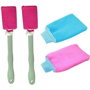 2 stuks exfoliërende handdoek bad wrijven terug borstel handvat sterke wrijven badhanddoek baden vrouwelijke rug wrijven terug artefact/707