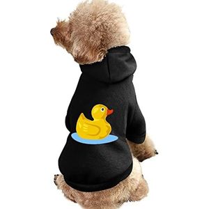Rubberen eend grappige logo print huisdier hoodie sweatshirt warme puppy trui winter jas voor kleine middelgrote grote honden katten