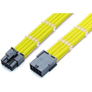 Shakmods 8-pins ATX CPU moederbord mouwen verlengkabel 30cm + 2 kabelkammen (geel)