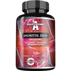 Inositol Duo 120 Veganistische Capsules - Myo-Inositol + D-chiro-inositol - 615 mg per Capsule - 4 Maanden Bevoorrading - Vitamine B8 Supplement - door Apollo's Hegemony