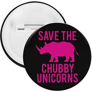 Save The Chubby Eenhoorns Ronde Knop Broche Pin Leuke Blik Badge Gift Kleding Accessoires Voor Mannen Vrouwen