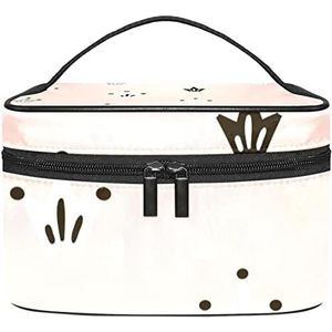 Kronen prinses roze make-up organizer tas, reismake-up tas organizer case draagbare cosmetische tas voor vrouwen en meisjes toiletartikelen, Meerkleurig, 22.5x15x13.8cm/8.9x5.9x5.4in