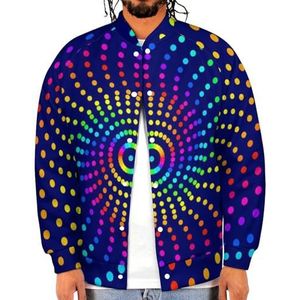 Abstracte Regenboog Grappige Mannen Baseball Jacket Gedrukt Jas Zacht Sweatshirt Voor Lente Herfst