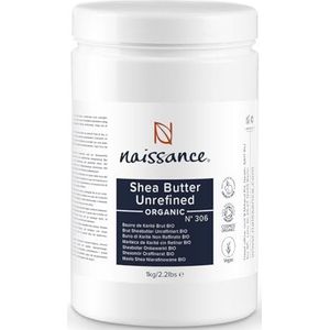 Naissance Sheaboter Biologisch Ongeraffineerd (nr. 306) 1kg (1000g) - Zuiver, Natuurlijk, BIO-Gecertificeerd Shea Butter - Hydratatie voor Huid, Haar