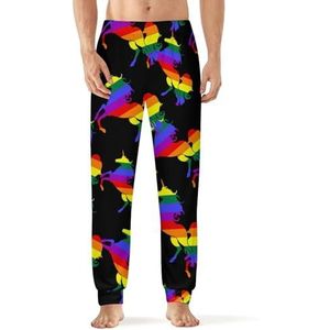 Gay Pride LGBT Eenhoorn Heren Pyjama Broek Zachte Lounge Bottoms Met Pocket Slaap Broek Loungewear