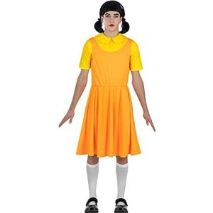 Funidelia | Squid Game Doll Kostuum - Officieel Netflix voor vrouwen Kostuum voor Volwassenen Accessoire verkleedkleding en rekwisieten voor Halloween, carnaval & feesten - Maat L - XL