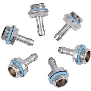 Lazmin Pc-waterkoeling, 6 stuks Two-Touch fitting G1 / 4-draad-weerhaak-fitting-verbindingsbuis voor computerwaterkoelsysteem, 7,2 mm