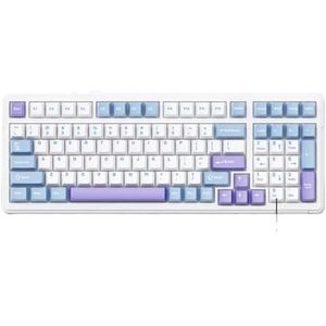 QPSJXN F99 Mechanisch Gaming Toetsenbord 99 Draadloze Bluetooth Bedrade Swappable PBT RGB Compatibel met PC en Laptop (Purple Reaper Axis)