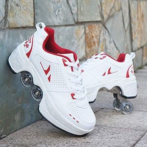 Schoenen met wielen, rolschoenen, voor meisjes, schoenen met wieltjes voor kinderen, sportschoenen met wielen, met dubbele rij wielen, A-38