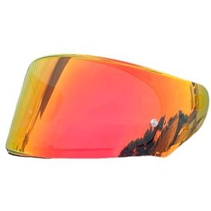 Motorhelm vizier lens, Helmvizier, FF320 Vizier UV-beschermd for LS2 FF328 FF353 FF800 Volledig gezichtshelm Vizier Vervangende zonnebrandcrème Windscherm (alleen for gebruik overdag)(Revo Deep Red-da