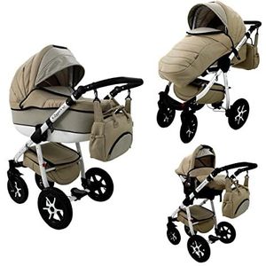 Kinderwagen voor grote ouders, babyzitje en Isofix, keuze uit QueroLen door Saintbaby Sand 3-in-1 met babyzitje