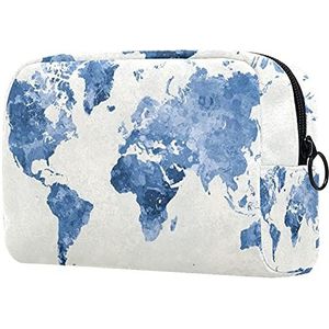 Trippy Alex grijze make-up tassen draagbare draagtas cosmetica tas reizen cosmetische organizer toilettas make-up hoesjes voor vrouwen, Multi kleuren 04, 18.5x7.5x13cm/7.3x3x5.1in,