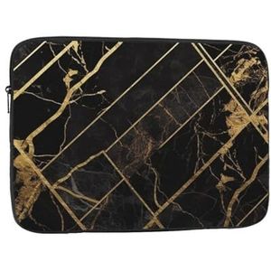 Laptophoes Zwart Goud Marmer Slanke Laptop Case Cover Duurzame Aktetas Schokbestendige Beschermende Notebook Case Voor Reizen Werk