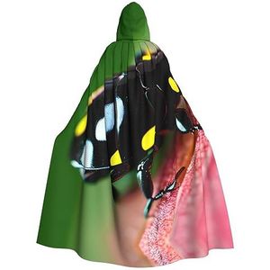 FRGMNT Kleurrijke lieveheersbeestjesprint Unisex volledige lengte capuchon mantel feestmantel, perfect voor carnaval carnaval cosplay