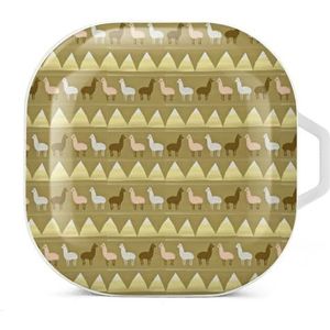 Kleine lama oordopjes hoesje compatibel met Samsung hard shell beschermhoes wit stijl