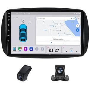 Android 14 Autoradio geldt voor Mercedes Benz Smart Fortwo 3 C453 A453 W453 2014-2020 Autoradio 2 Din Draadloze Carplay Android Auto 9 Inch Touchscreen met GPS-navigatie WIFI(C10)