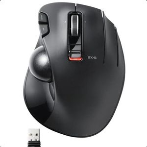 ELECOM EX-G - Trackball Muis - Draadloos - Ergonomisch - Zwart