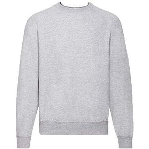 Fruit of the Loom Raglan Classic Sweater voor heren, Grijs (Hei grijs), M