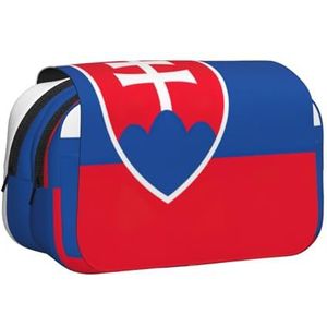 JEJEA Vlag van Slowakije Print Pen Etui Potlood Case Houder voor Potloden Make-up Multifunctionele Organizer Box voor Adluts, Zwart, Eén maat, Toilettas