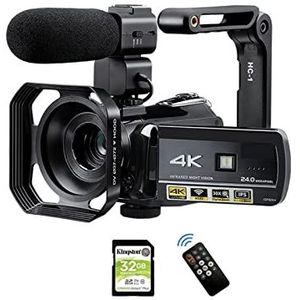 Digitale camera-recorder AC3 Video Camera Camcorder Vlog Camera 4K 24fps 30X Digital Zoom IR Night Vision Professional Digital Vlogging Camera