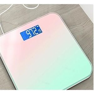 Gradiëntkleur Intelligent LCD Elektronische Weegschaal Digitaal Display Glazen Weegschaal Balans Lichaamsgezondheid En Gewichtsverlies Gemakkelijk Te Gebruiken(Turning Green)