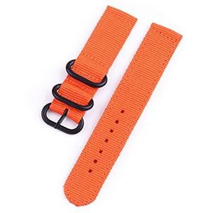 LUGEMA 18 mm 24 mm sport nylon band 20 mm 22 mm horlogeband compatibel met Samsung Galaxy horloge 46 mm 42 mm actief 2 40 mm 44 mm Gear S3 NAVO-armband (Color : Orange, Size : 22mm)