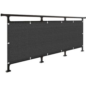 SXEVZOO Balkon Privacyscherm Tuinschermen Hoogte 65/75/85cm Schutting Windscherm Net Stof HDPE voor Buiten Terras & Achtertuin (Color : Black, Size : 85x600cm)