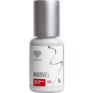 LOVELY MARVEL wimperlijm (5ml, kleur: ZWART) snelle lijm, droogtijd: 1 seconde, 8 weken hechting, lage stoomontwikkeling, zeer resistent, voor professionele wimperverlenging