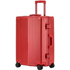 Zakelijke Reisbagage Universele Harde Bagage Veilig Combinatieslot Koffer 360 ° Universele Wielbagage Draagbare Koffers (Color : Rot, Size : 24 inch)