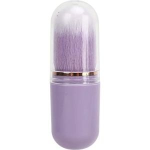 Nagelreinigingsborstel, capsulevorm, ergonomische borstel van kunstvezel voor nageldecoratie, zacht voor poeder (paars)