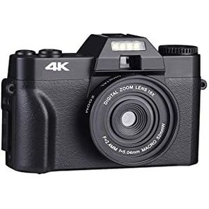 Videocamera, Digitale camera for fotografie 4K-camcorder LCD-flipscherm Fotocamera 16x zoom Groothoeklens Selfie Webcam(No TF Card,NO LENS)