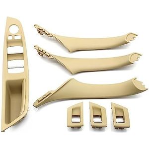 Deurkruk Voor BMW 5 Serie F10 F11 F18 520i 523i 525i 528i 535i 7 Stuks Set Lhd Interieur Armsteun Deurklink Panel Binnenkant Trim Cover(Model A Beige)