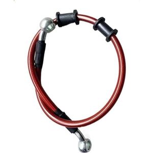 rembuis voor auto's Motorfietsremslang 40cm-80cm Universele remkabel 28° gevlochten staal hydraulische koppeling radiator(Red 60cm)