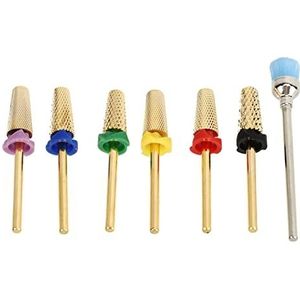 Nagelboorkoppen, Ruwe Nagelboorset Gedraaid 7-delig Roestvrij Staal voor Het Polijsten van Nagelkunst