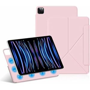 Hoes voor iPad Pro 11 inch (M4) 2024, Magnetische Afneembare Hoes, Staande/Liggende Hoek, Slank Lichtgewicht Lichaam En Automatische Slaap-/Waakstand,Roze