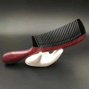 Geen statische haarkam ontwarrende fijne tanden houten haarkammen groene sandelhout buffel cadeau voor mannen vrouwen en kinderen (maat : C)