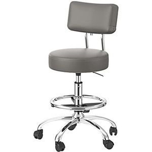 Beauty Rolling Swivel Hydraulische Lift Massage Kapsalon Stoel, Rugleuning en Voetsteun op Wielen, Verstelbaar 53-69cm(Kleur:Grijs) Decoration