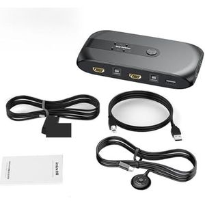 USB KVM-switch 8-poorts 8 computerapparaten delen 1 monitor 4 USB met controller for muis toetsenbord printer U-schijf Uitgebreide compatibiliteit(4 Port)