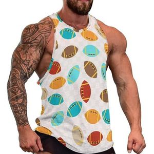Kleurrijke Rugby Heren Tank Top Grafische Mouwloze Bodybuilding Tees Casual Strand T-Shirt Grappige Gym Spier