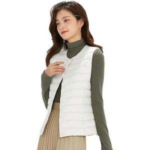 Niiyyjj Matt Vrouwen Warme Vesten Ultra Licht Down Vest Vrouwen Lichtgewicht Warm Mouwloos Vest, Wit, L